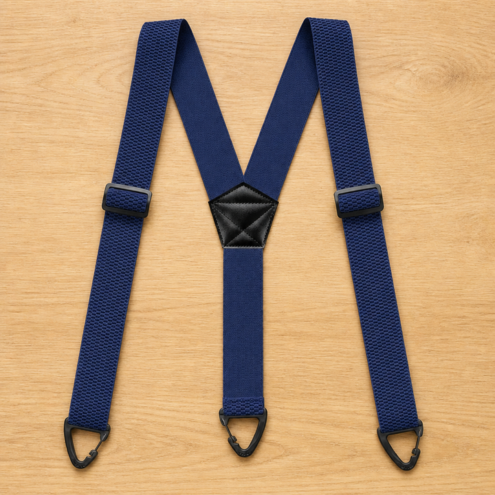 Men's Elastic Suspenders, 1.5 Inch Wide with Metal Clips, X or Y Back