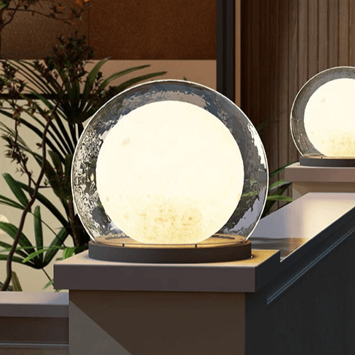 Modern Outdoor Lamp - Moon-Shaped Design