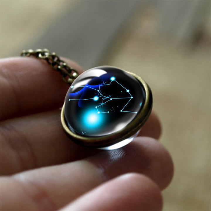 Glass 12 Zodiac Sign Protection Pendant – Sofia