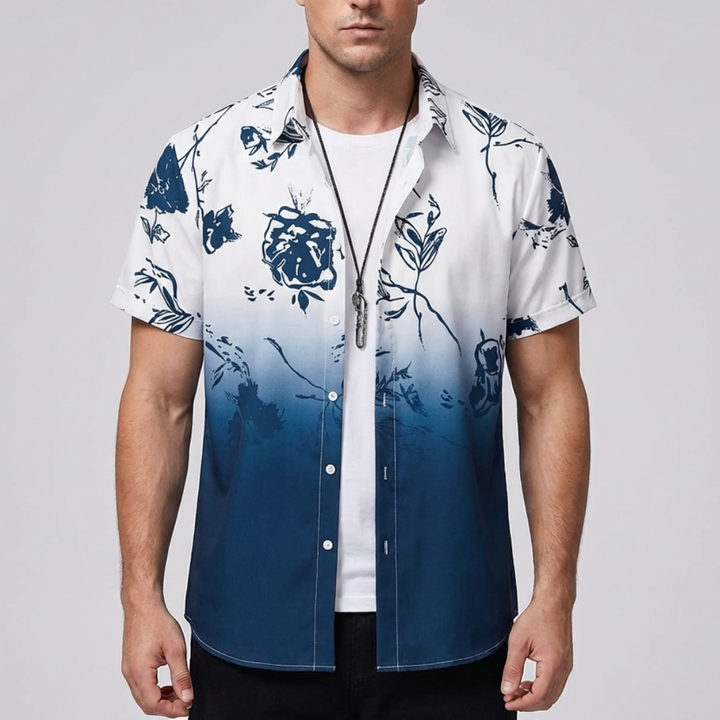 3D Flower Print Hawaiian Shirt for Men