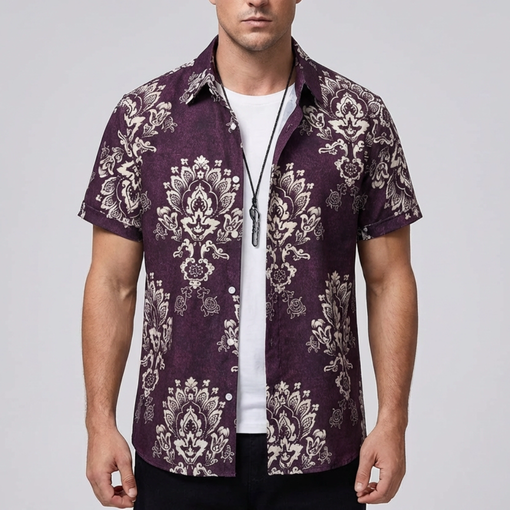 3D Flower Print Hawaiian Shirt for Men
