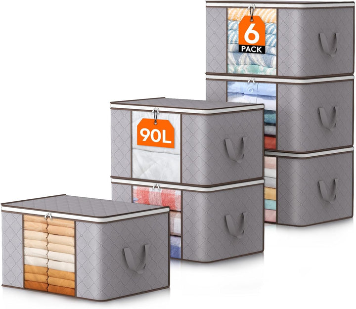 Foldable Storage Boxes with Handles and Front Window