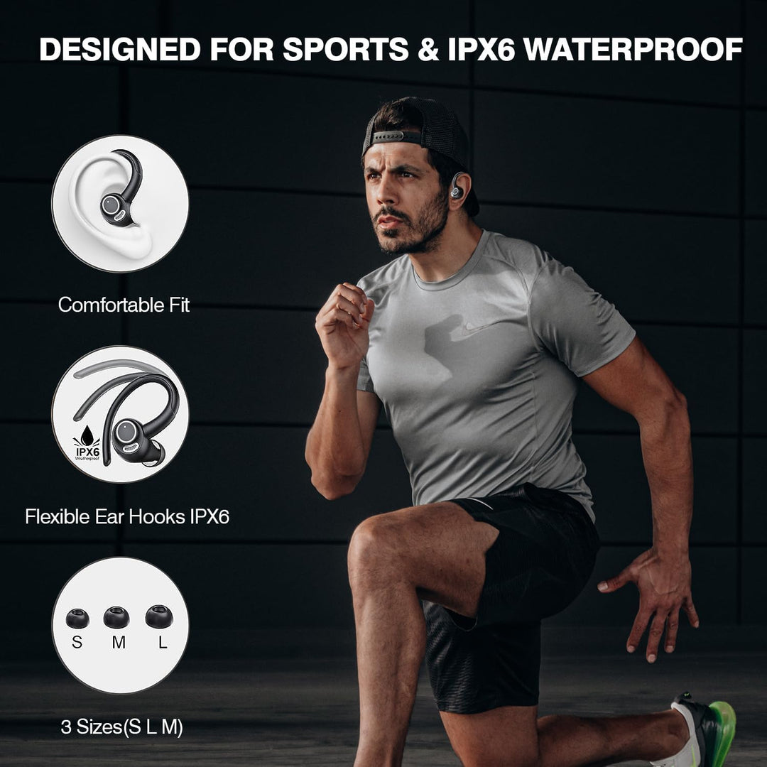Wireless Bluetooth 5.3 Sports Earbuds with Noise Isolation and 48 Hours Playtime – Zeyora