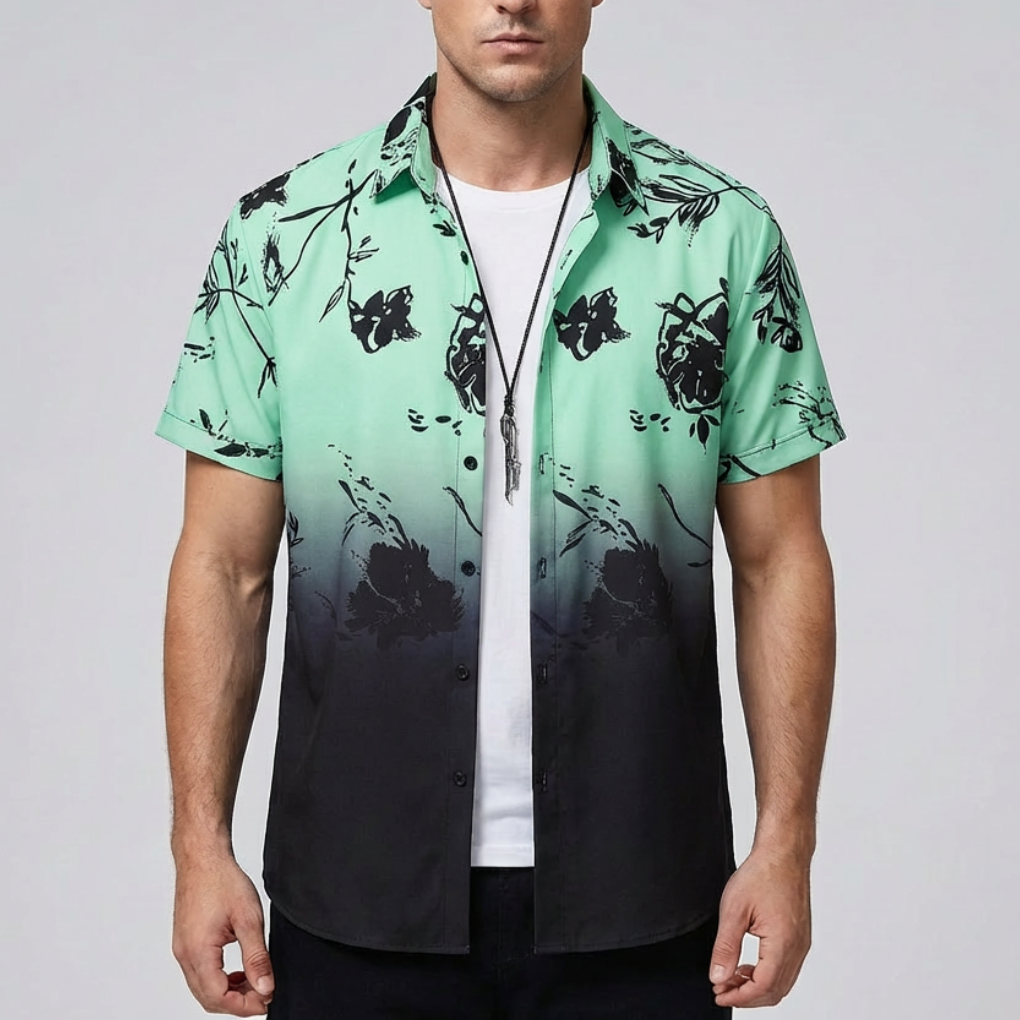 3D Flower Print Hawaiian Shirt for Men
