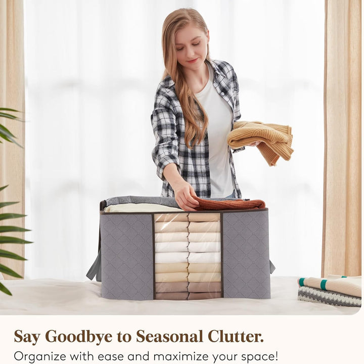 Foldable Storage Boxes with Handles and Front Window