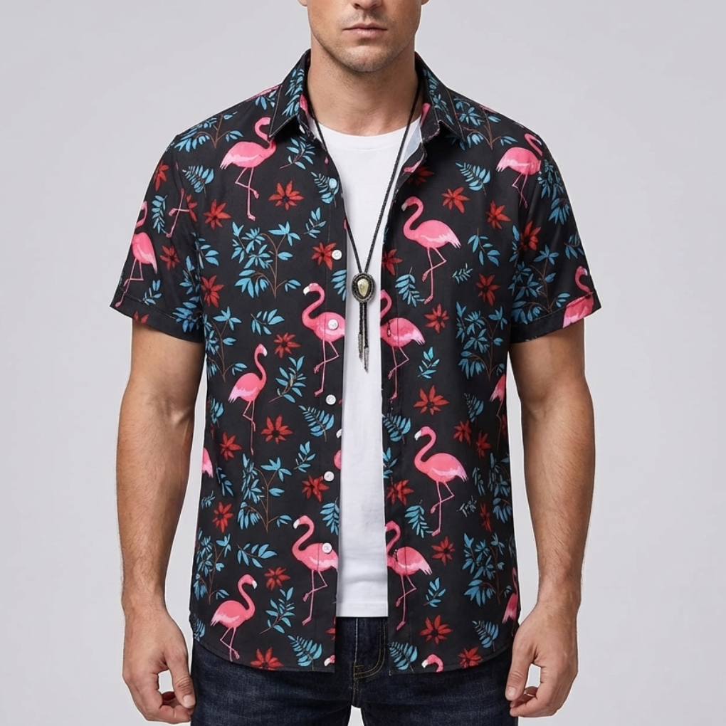 3D Flower Print Hawaiian Shirt for Men