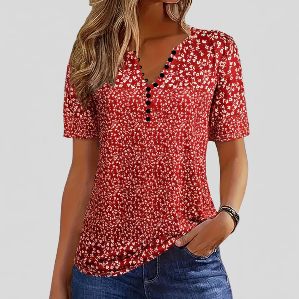 V Neck Summer Blouse for Women