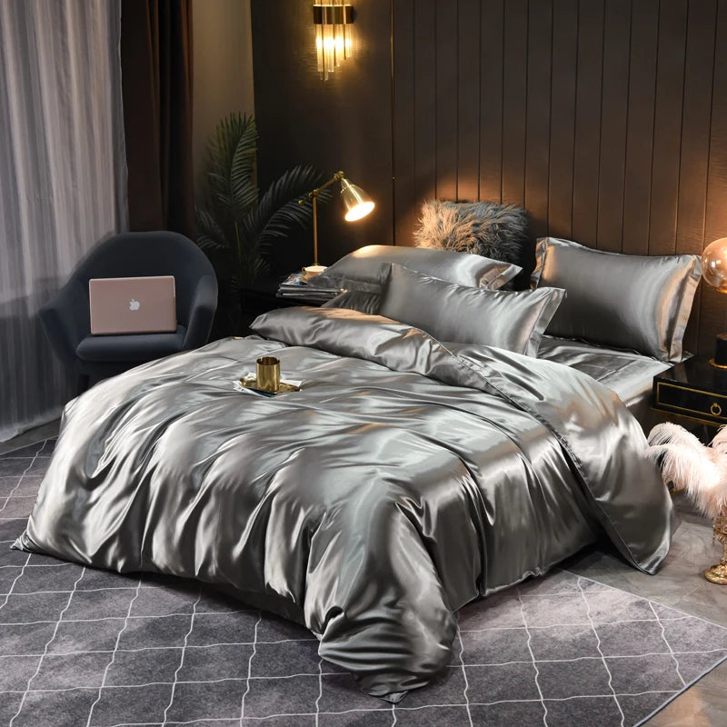 Silky Satin Bedding Set Indulge in Luxurious Comfort