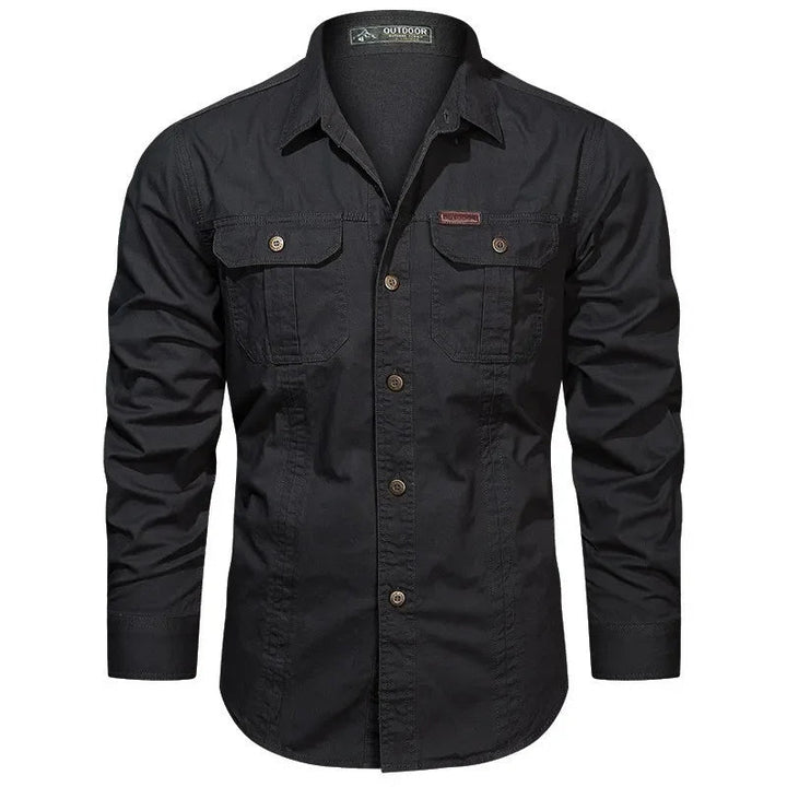 Men Utility Pocket Button-Up Shirt