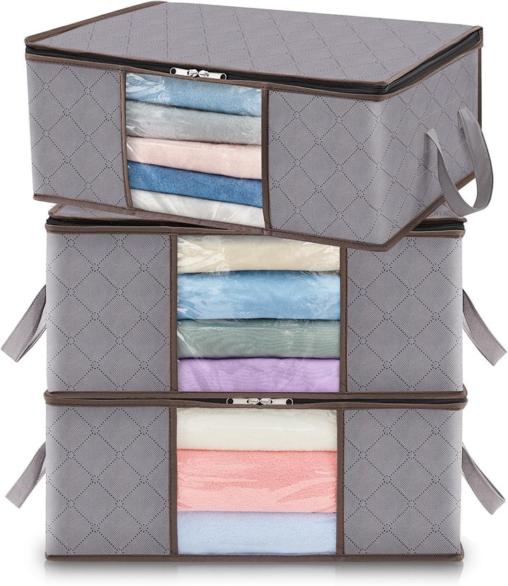 Foldable Storage Boxes with Handles and Front Window