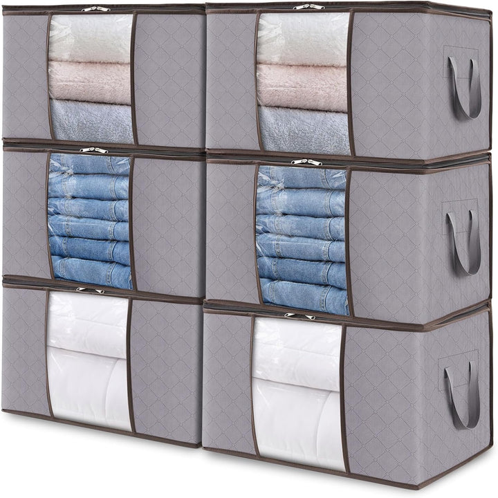 Foldable Storage Boxes with Handles and Front Window