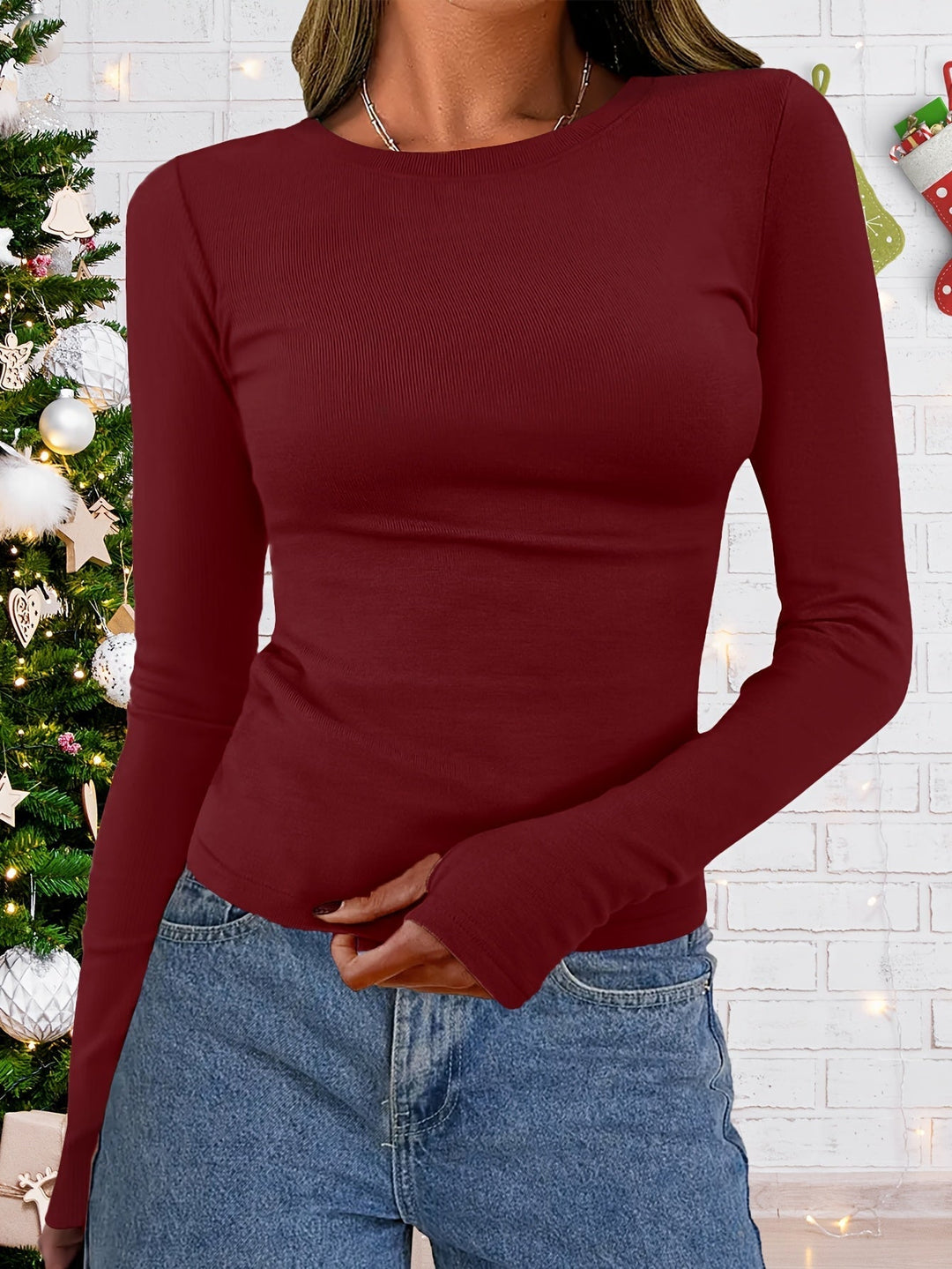 Women's Long-Sleeved Round-Neck Top for Autumn & Winter – Vivienne