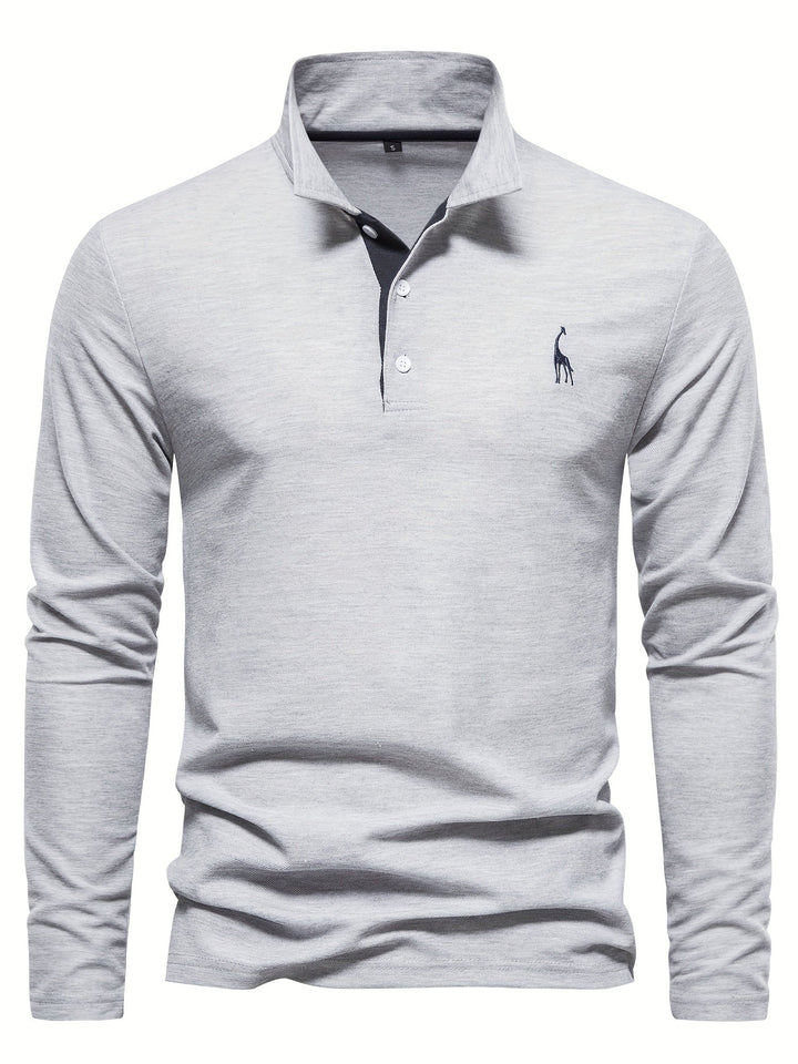 Comfortable Men's Long-Sleeved Polo Shirt