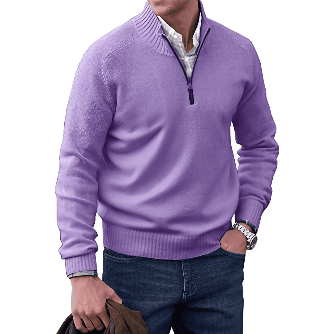 Luxurious Men's Cashmere Zip Sweater - Lucas