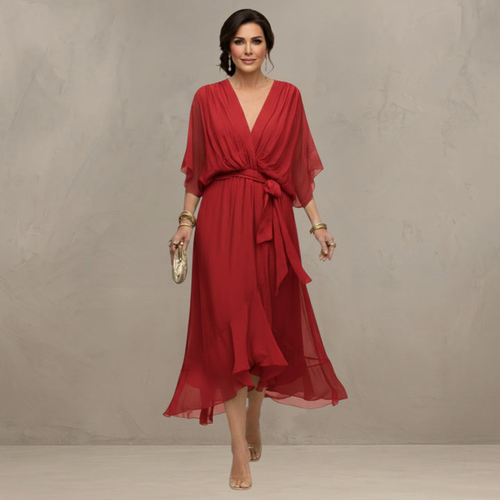Marta™ | Elegant Chiffon Midi Dress