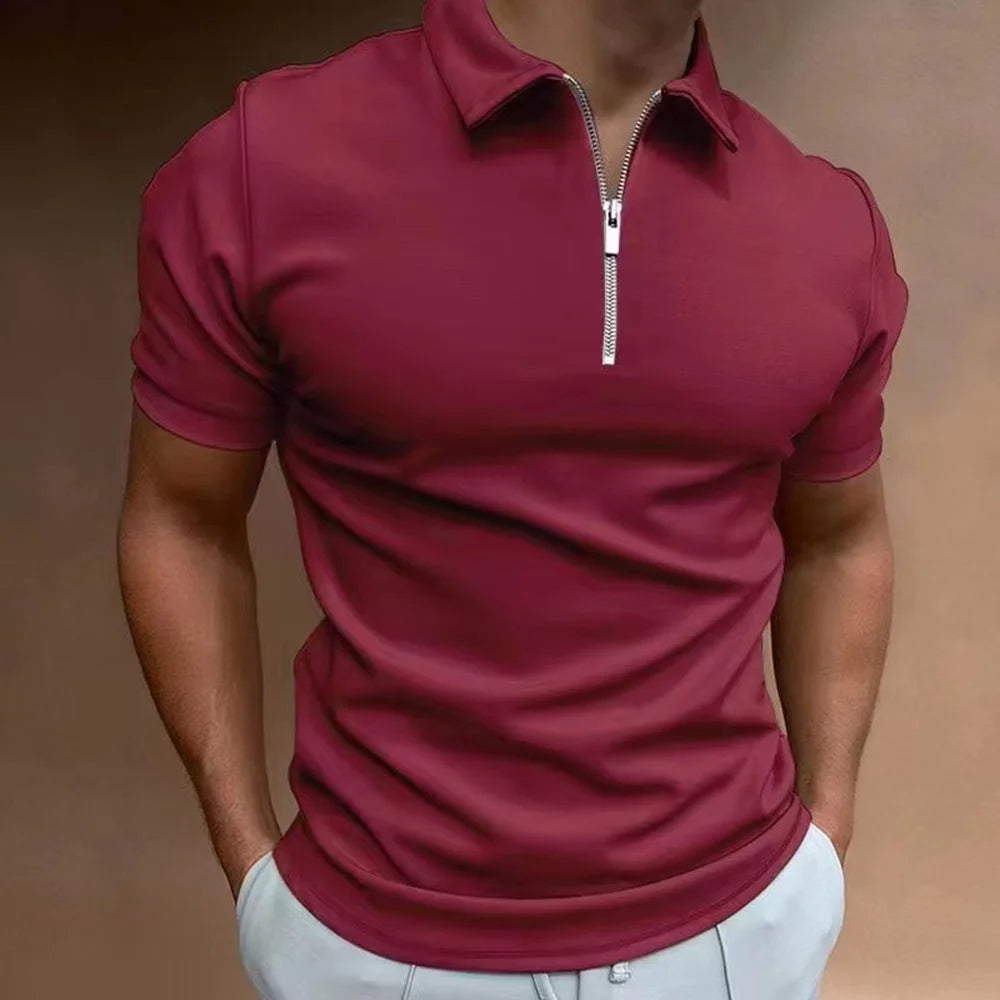 Modern Sophistication - Zip Collar Polo for Men