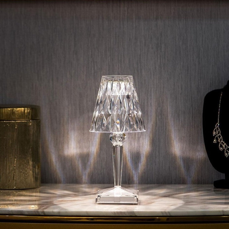 Crystal Table Lamp with Touch Control - LumeCrystal