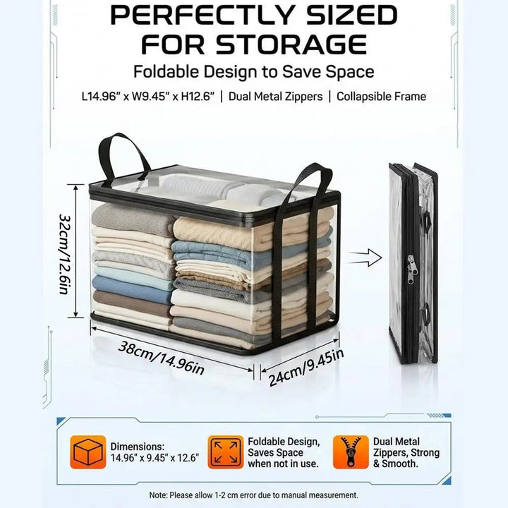 Transparent Storage Bags – Wardrobe and Moving Organizer