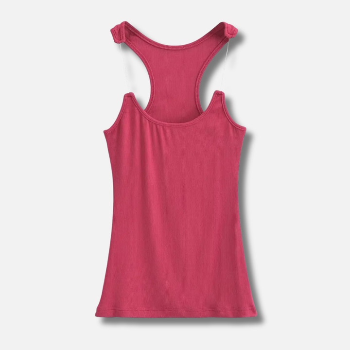 Invisible Strap Ribbed Tank Top for Women
