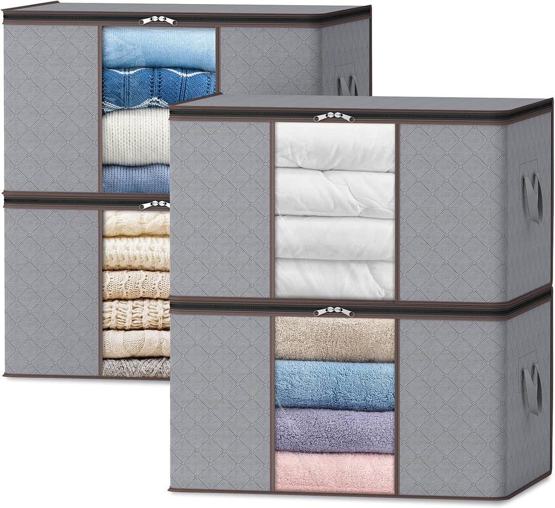 Foldable Storage Boxes with Handles and Front Window