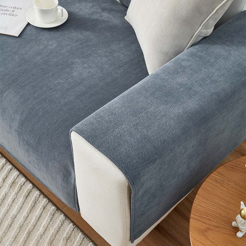 AestheticCover™ | Chenille Sofa Cover with Herringbone Pattern
