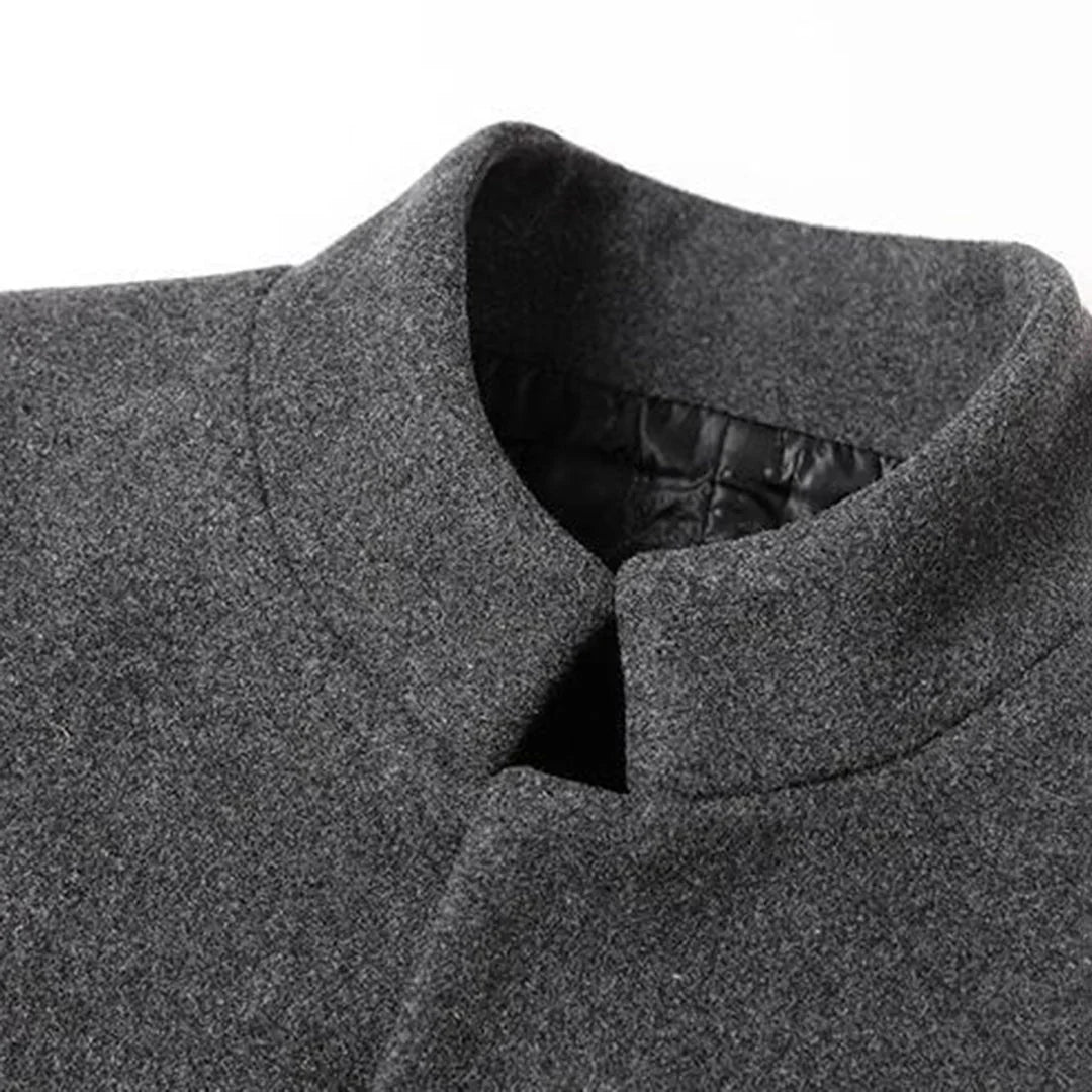 Long Formal Men’s Coat with Timeless Elegance