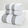 Greek Key Embroidered Bath Towel Set