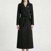 Double-Breasted Belted Long Coat for Women