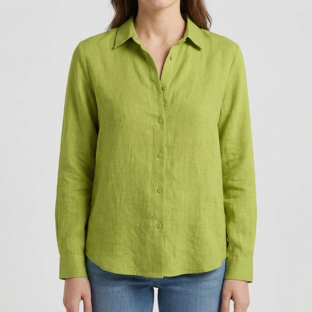 Belvara - Long Button-Down Blouse For Women