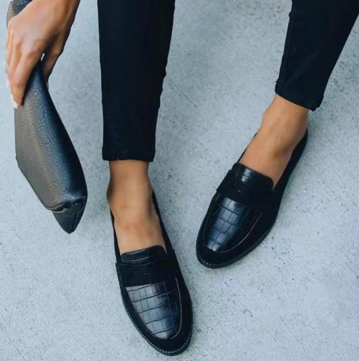 Women's Black Loafers – Elara