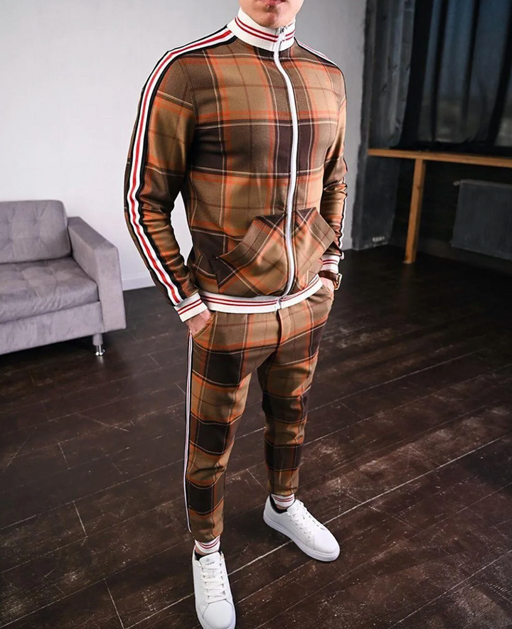 Stylish Men's Checked Tracksuit – Dorian