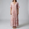 Women's Floral Print V-Neck Maxi Dress