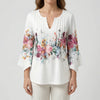 Floral Print V-Neck Blouse For Women