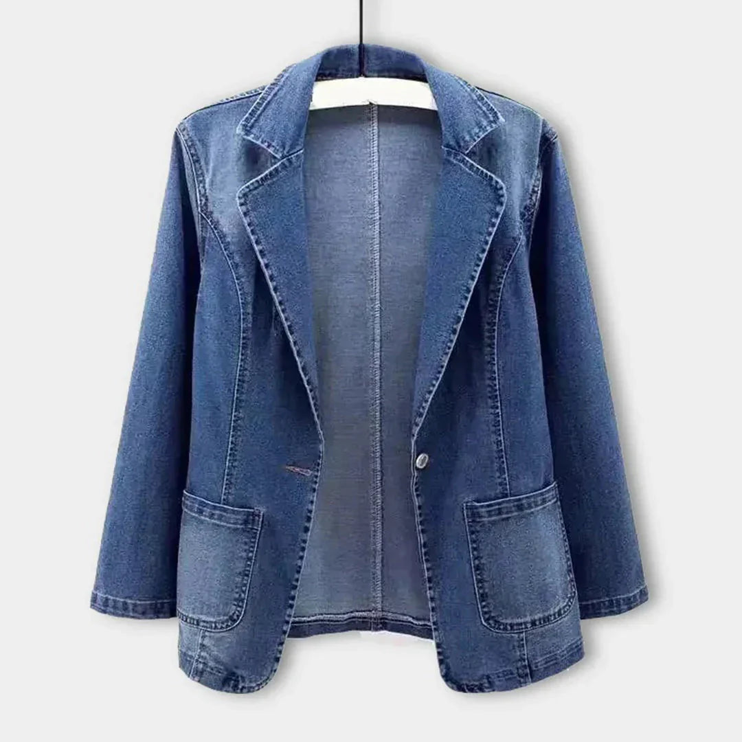 Urban Edge Denim Blazer with Classic Fit