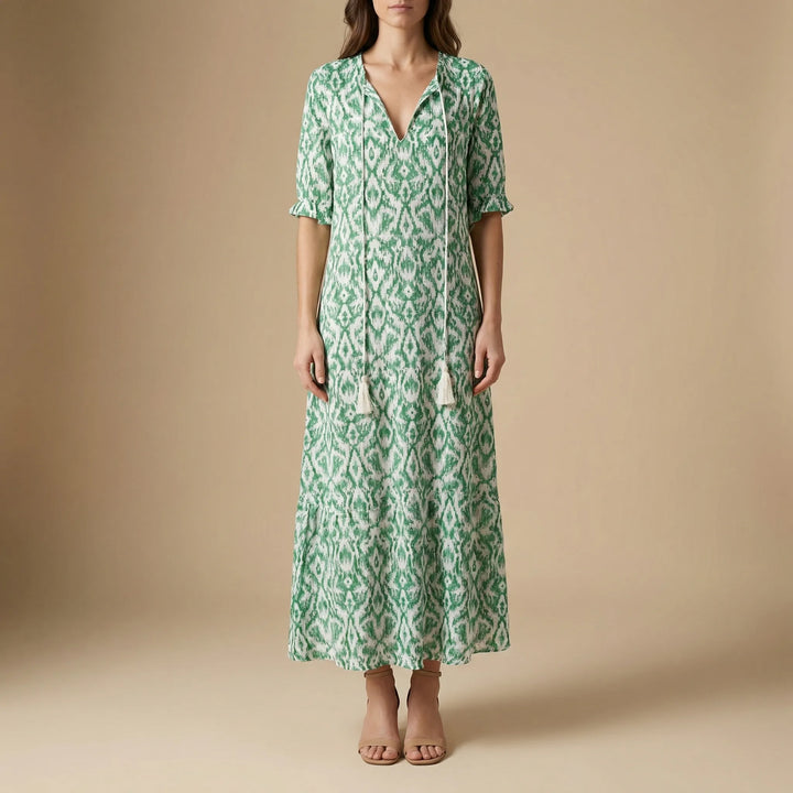 Bohvela - Floral Print Boho Maxi Dress