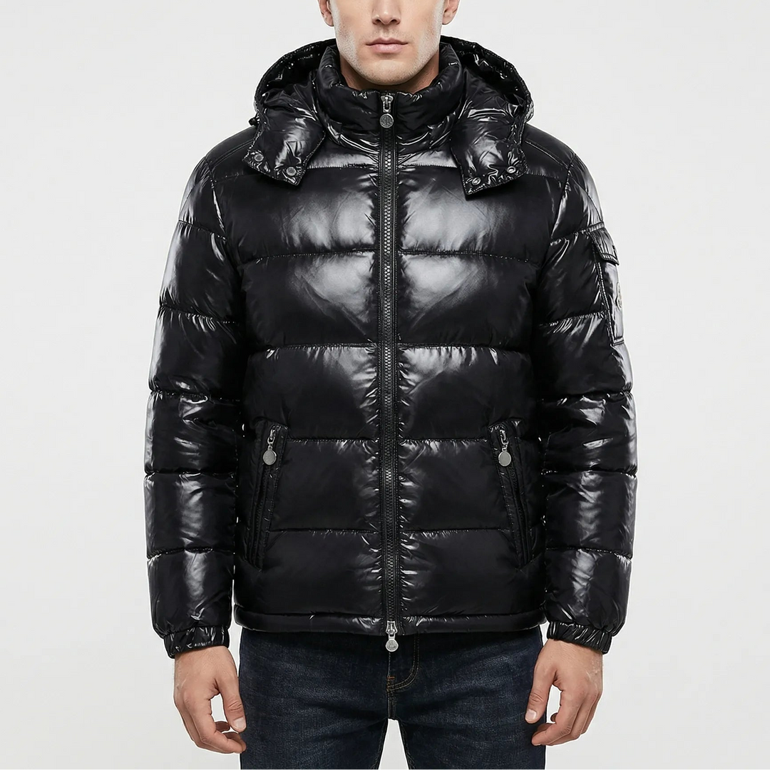 Boltusk - Glossy Quilted Hooded Puffer Jacket