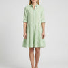 Tiered Striped Button-Front Dress