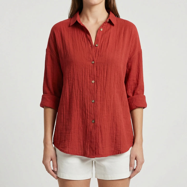 Brentelle - Relaxed Button-Down Long Sleeve Shirt