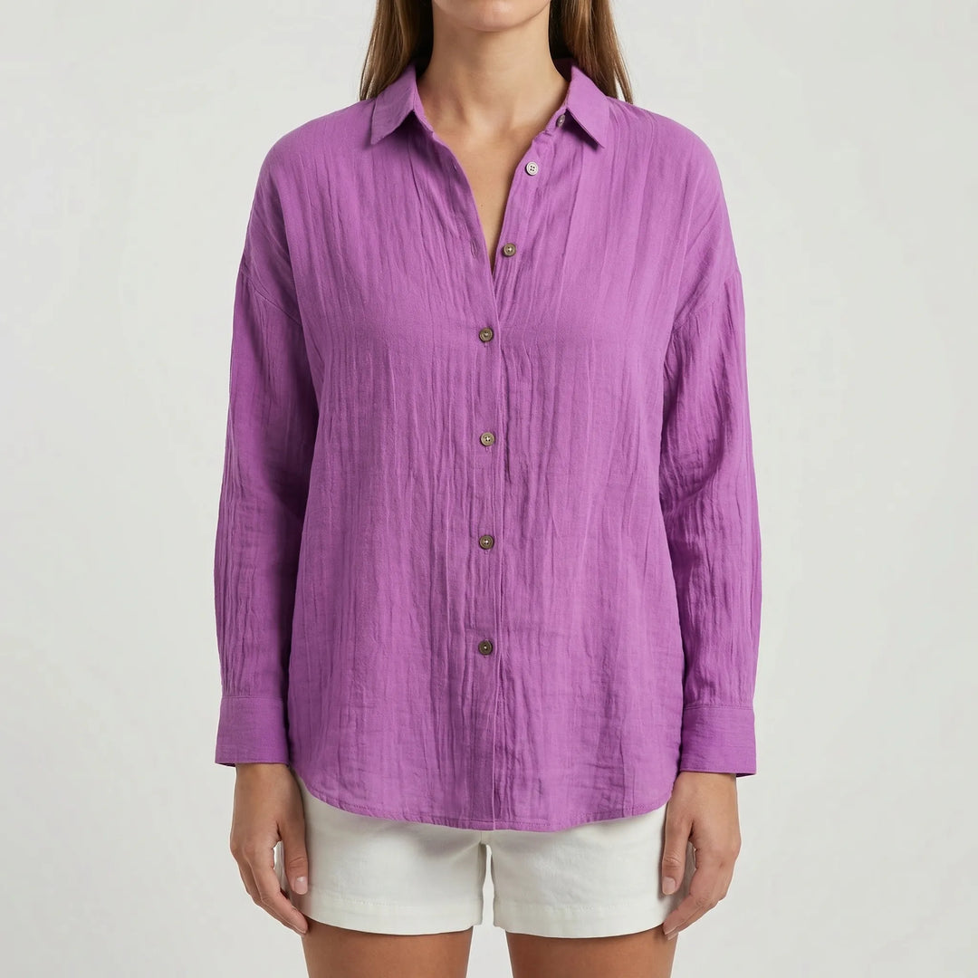 Brentelle - Relaxed Button-Down Long Sleeve Shirt
