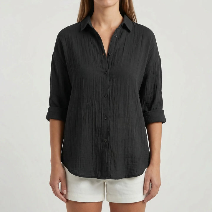 Brentelle - Relaxed Button-Down Long Sleeve Shirt
