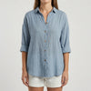 Relaxed Button-Down Long Sleeve Top