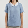 Relaxed Fit Short Sleeve Blouse