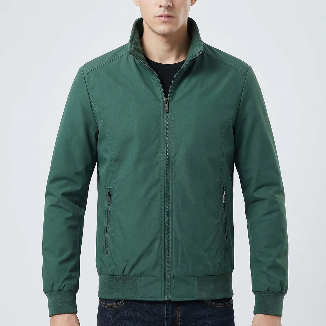 Brezzon - Stand Collar Windbreaker Jacket For Men