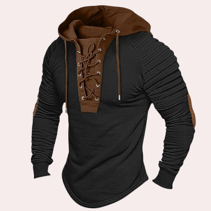 Men's Lace-Up Hooded Sweatshirt – Eliano