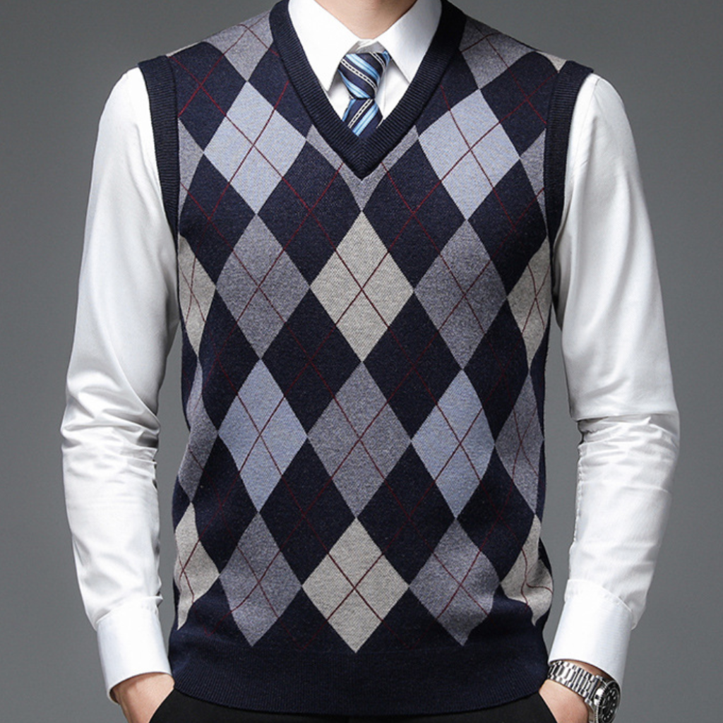 Sleeveless V-Neck Sweater for Men