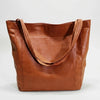 Structured Leather Shoulder Tote Bag