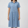 Button-Down Tiered Midi Dress