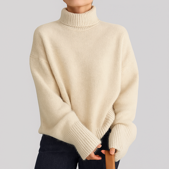 High Collar Thick Fine wool-Like Winter Sweater for Women