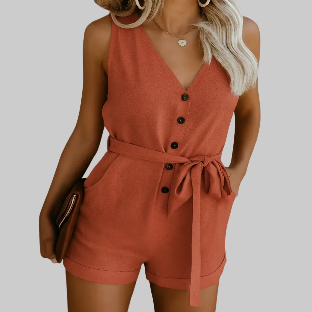 Lightweight Women's V Neck Summer Jumpsuit