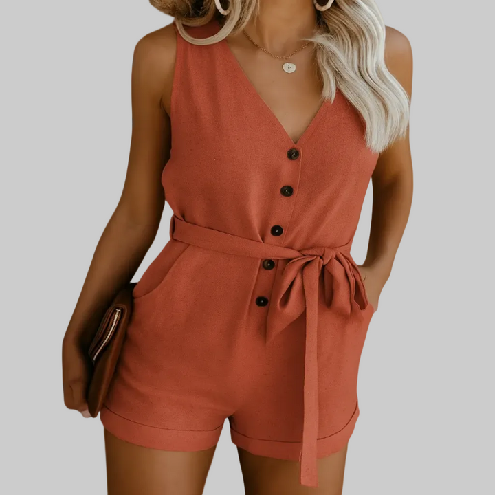 Lightweight Women's V Neck Summer Jumpsuit